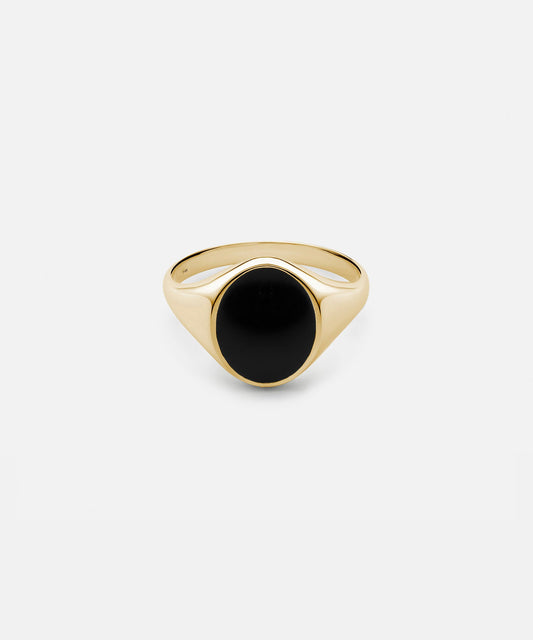 Miansai Gold Vermeil Heritage Ring - Black