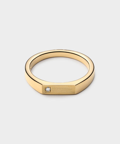 Miansai Gold Thin Geo Ring Diamond Ring - Gold