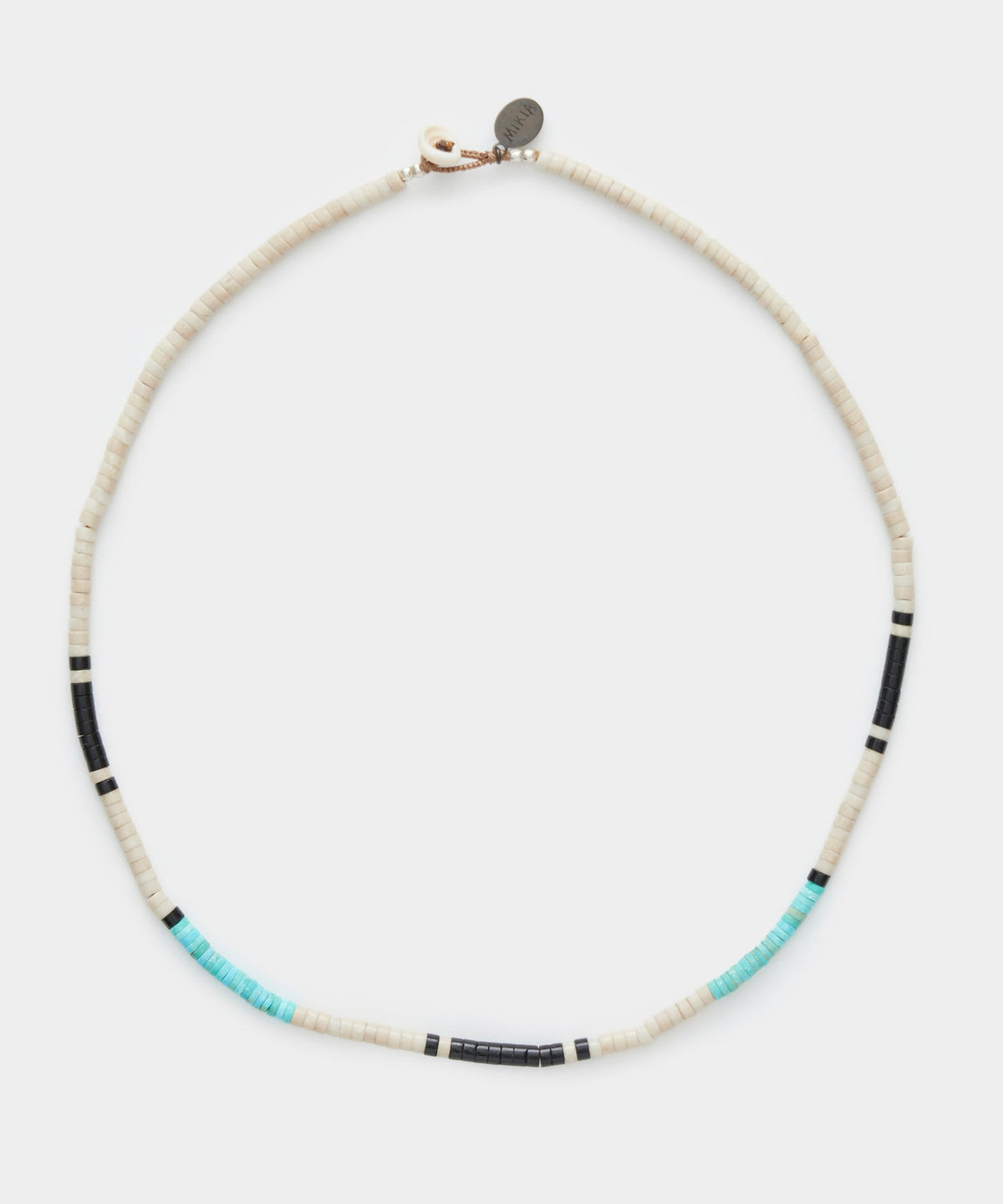 Mikia Heishi Beans Necklace Jasper Turquois Beige - Beige