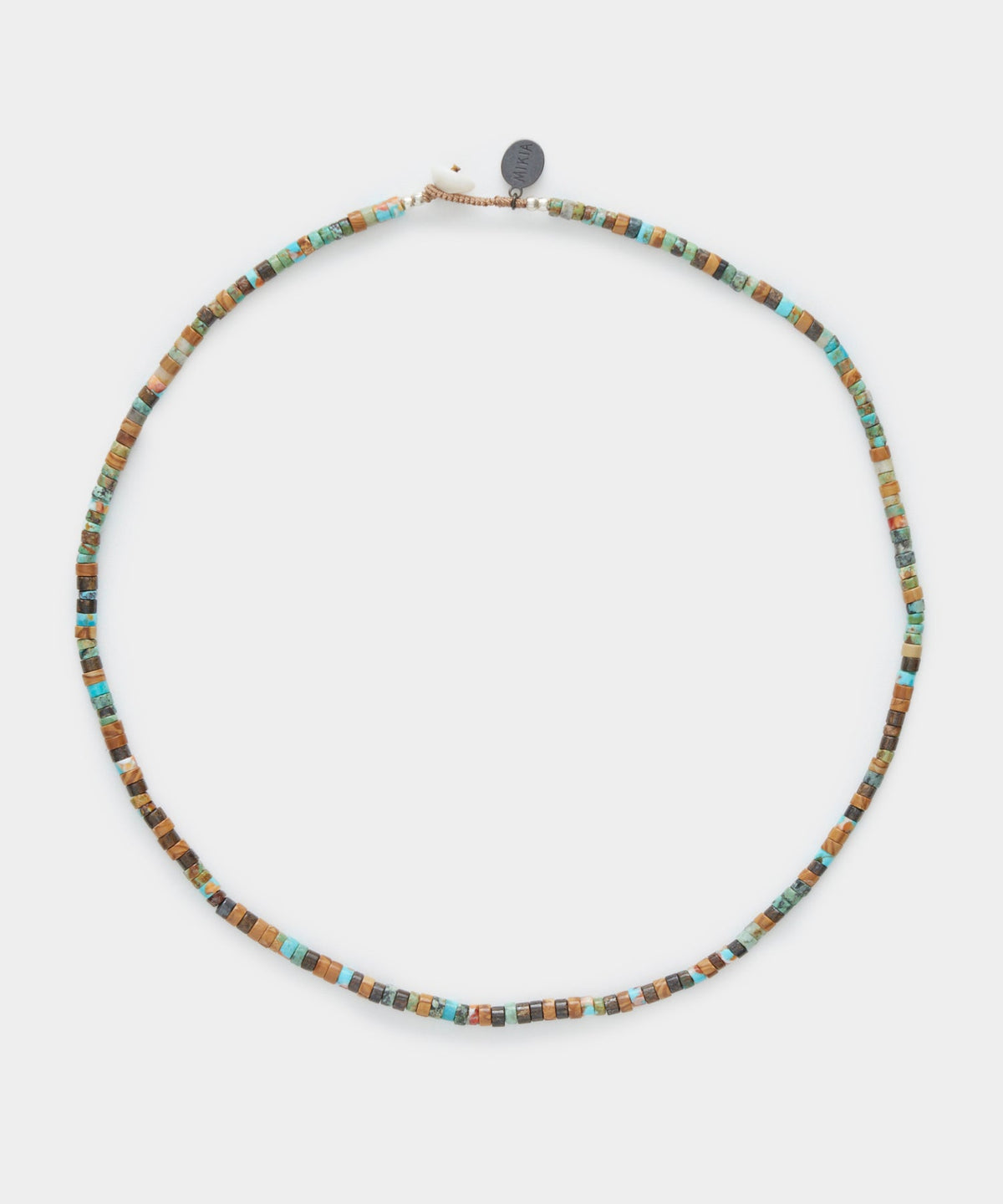 Mikia Heishi Beans Necklace Turqoise Mix - Brown