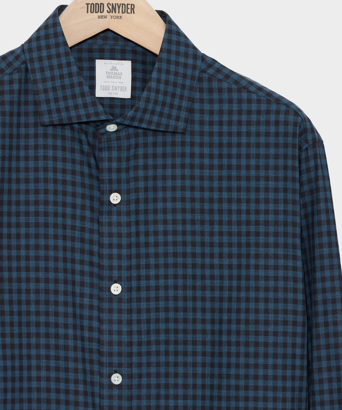Slim Fit Flannel Spread Collar Dress Shirt - Navy