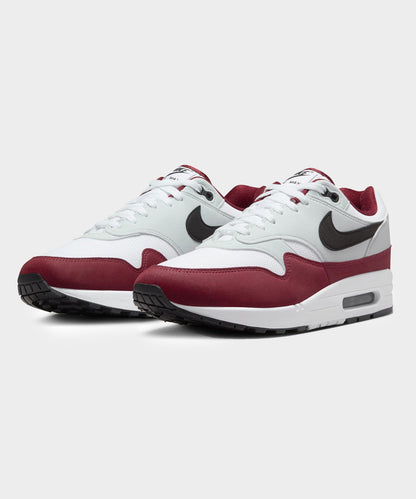Nike Air Max 1 White / Dark Team Red - Grey
