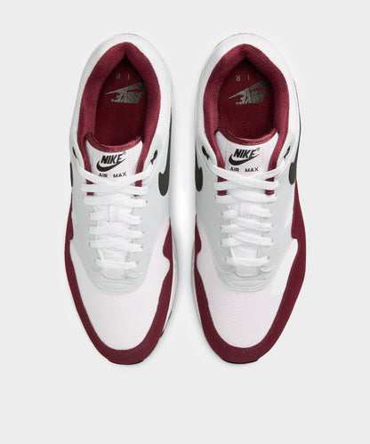 Nike Air Max 1 White / Dark Team Red - Grey