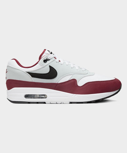 Nike Air Max 1 White / Dark Team Red - Grey