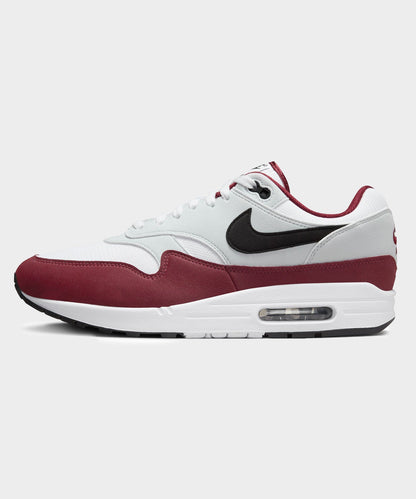 Nike Air Max 1 White / Dark Team Red - Grey