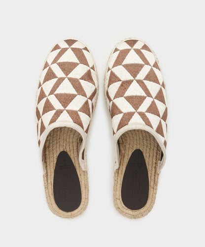 Patterned Espadrille Mule - Tan
