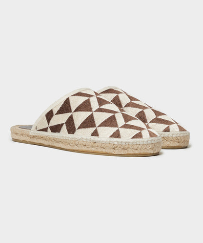 Patterned Espadrille Mule - Tan