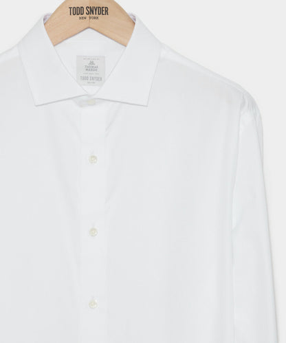 Slim Fit Plain Front Tuxedo Dress Shirt - White