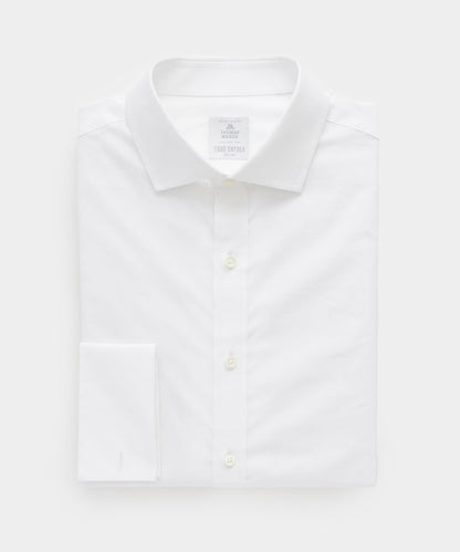 Slim Fit Plain Front Tuxedo Dress Shirt - White