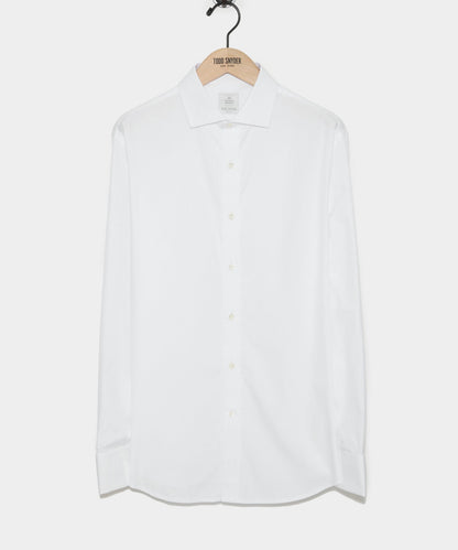 Slim Fit Plain Front Tuxedo Dress Shirt - White