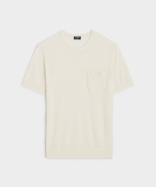 Premium Cashmere Pocket Tee - Bisque