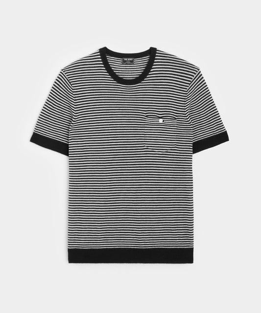 Premium Cashmere Pocket Tee - Black