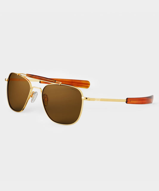 Randolph Glass Polarized Sunglasses - Gold