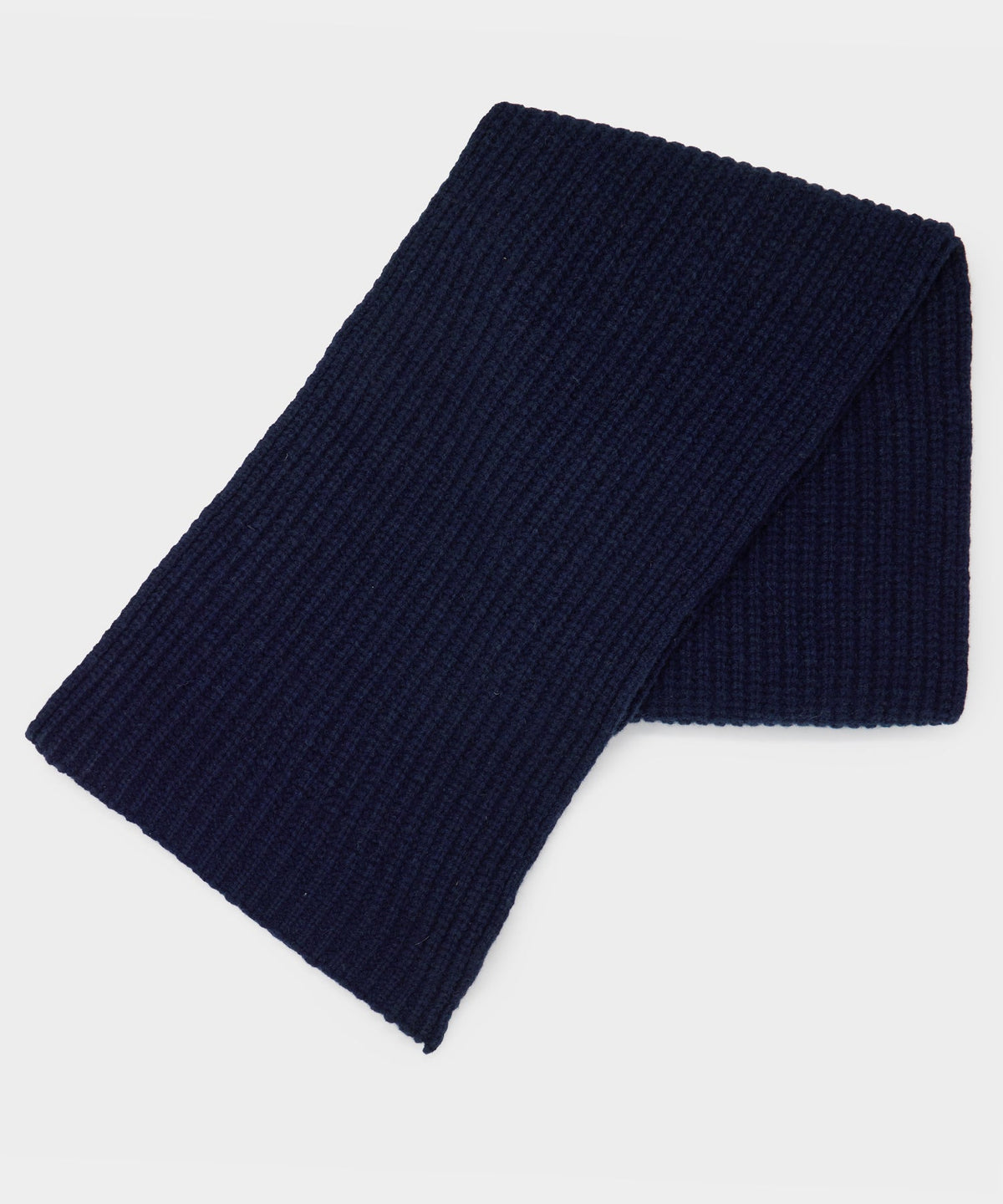 Recycled Cashmere Half Cardigan Stitch Scarf - Navy
