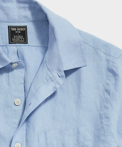 Sea Soft Irish Linen Point Collar Shirt - Blue Tide