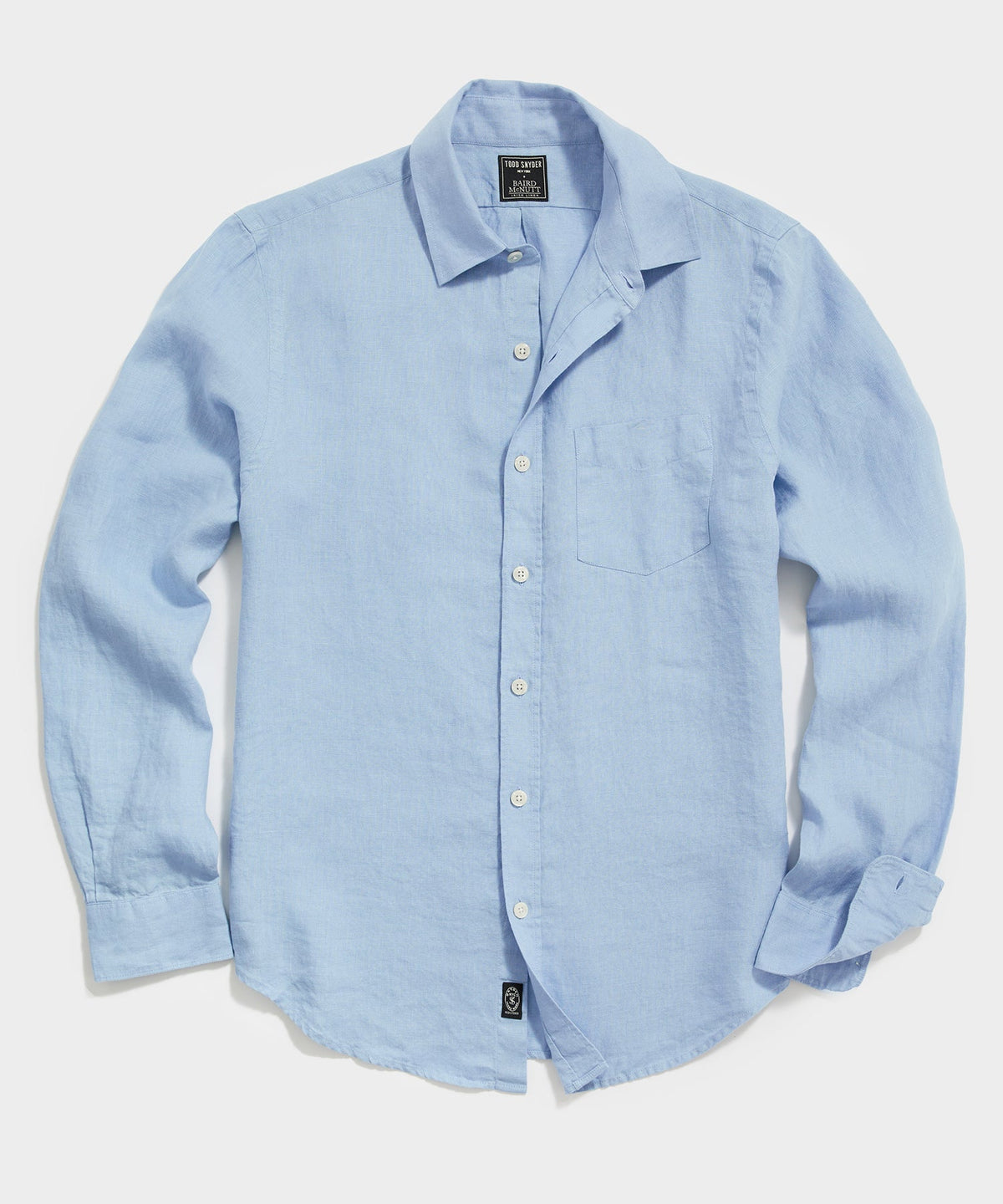 Sea Soft Irish Linen Point Collar Shirt - Blue Tide