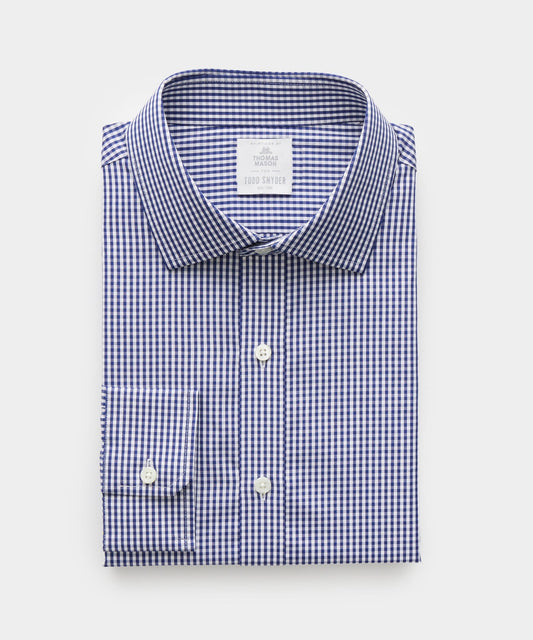 Spread Collar Poplin Dress Shirt - NAVY