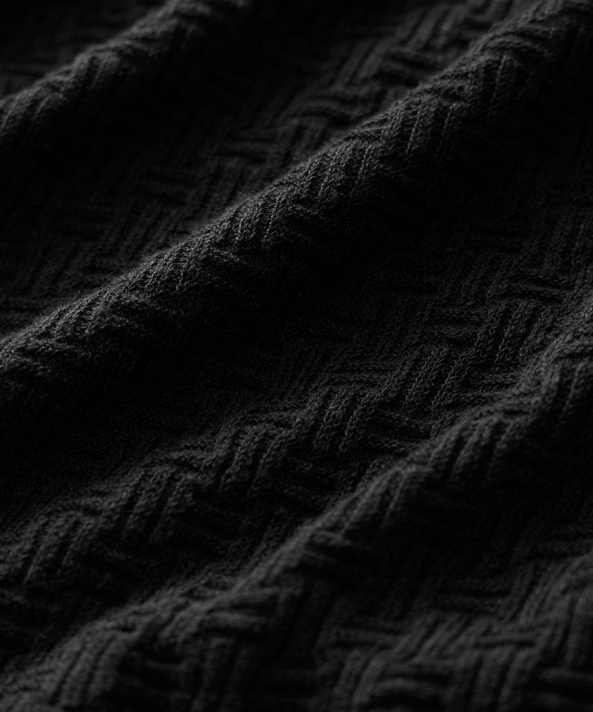 Textured Linen Montauk Sweater Polo - Black