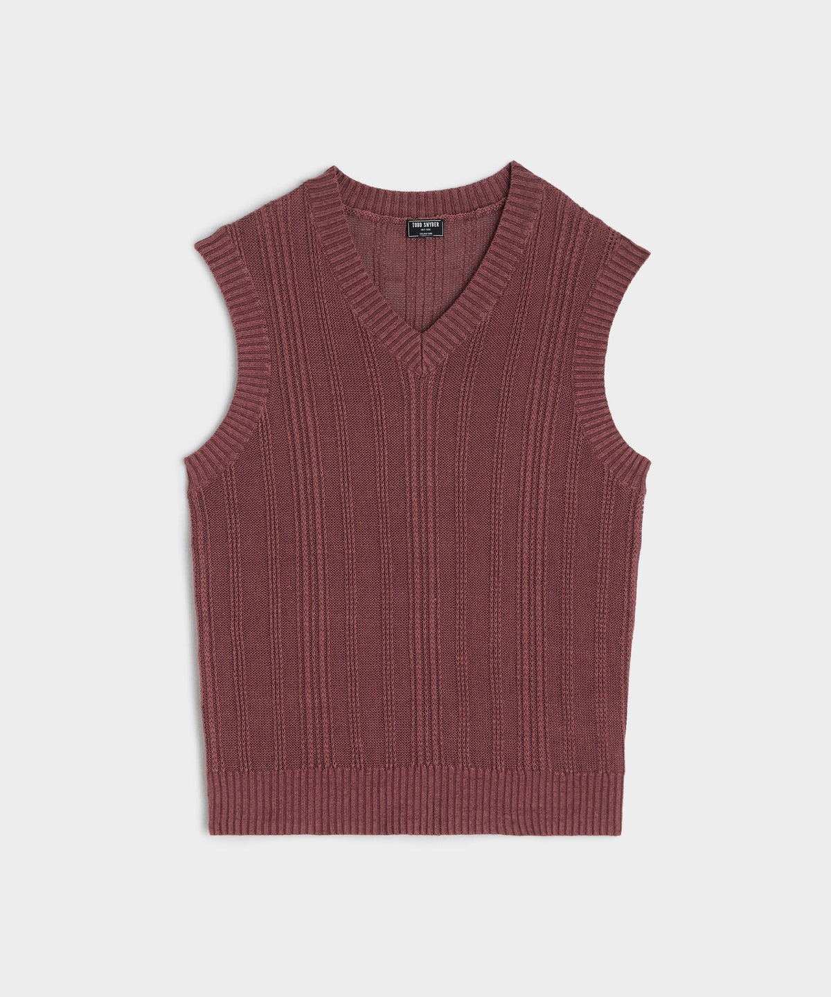 Textured Stitch Vest - Burgundy