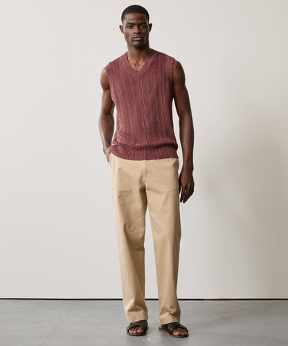 Textured Stitch Vest - Burgundy