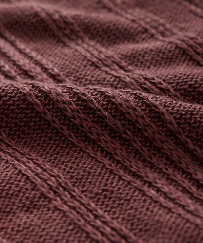 Textured Stitch Vest - Burgundy