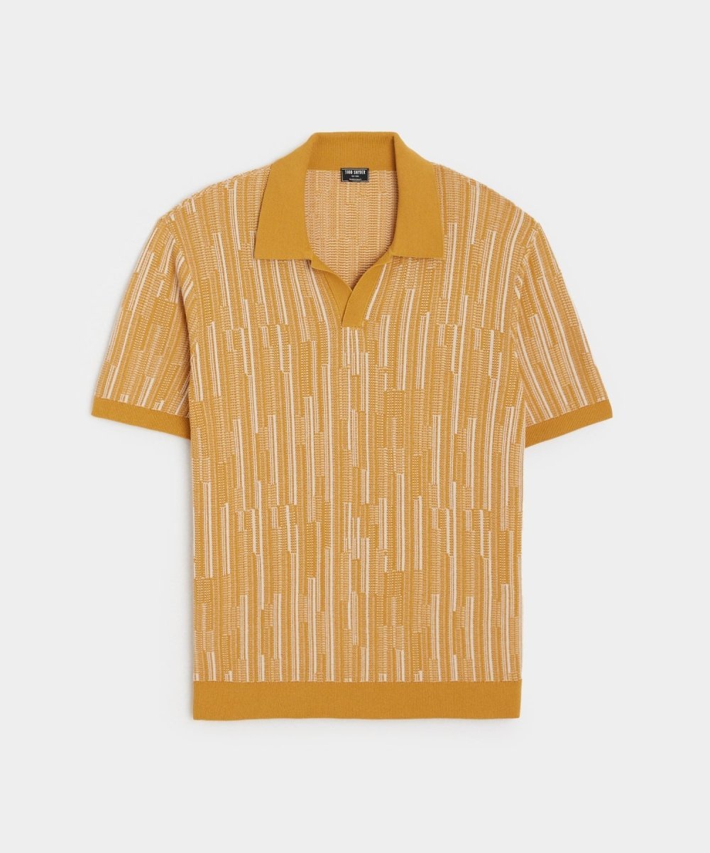 Textured Silk-Cotton Montauk Sweater Polo - Lemon