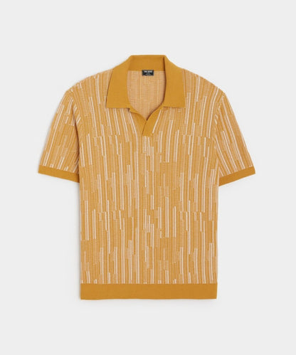 Textured Silk-Cotton Montauk Sweater Polo - Lemon