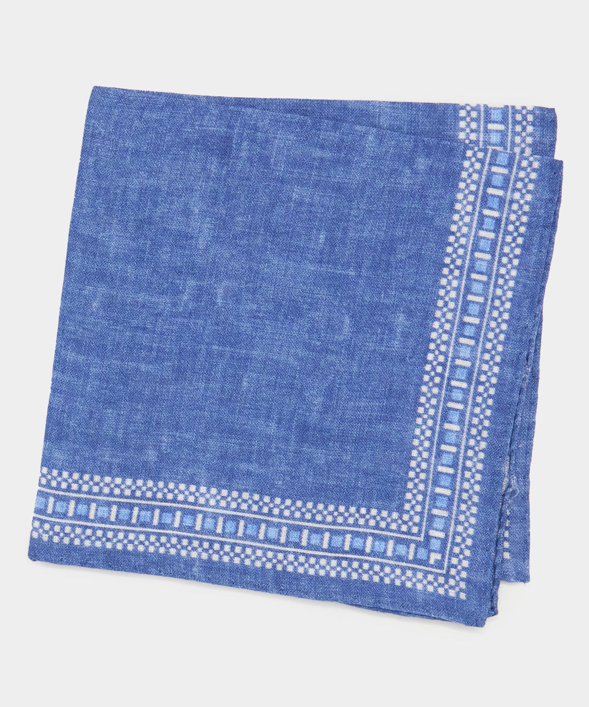 Tile Border Pocket Square - Blue