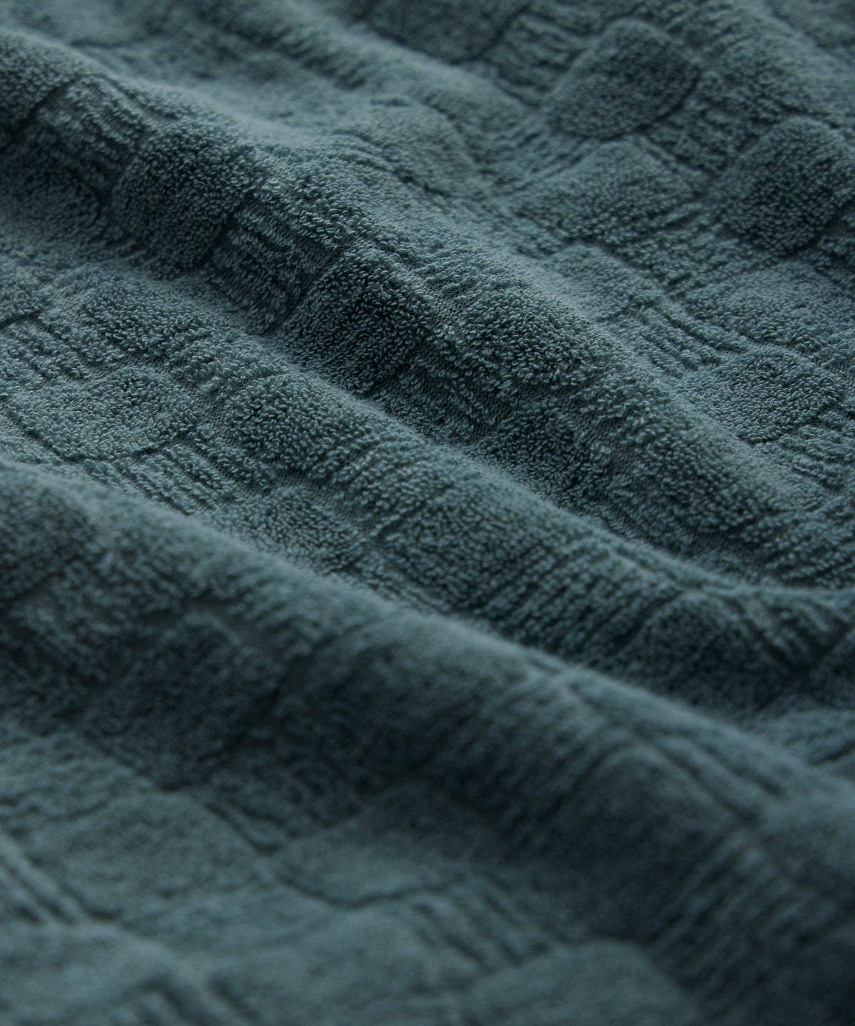 Tile Terry Cardigan - Green Pewter