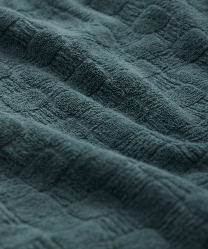 Tile Terry Cardigan - Green Pewter