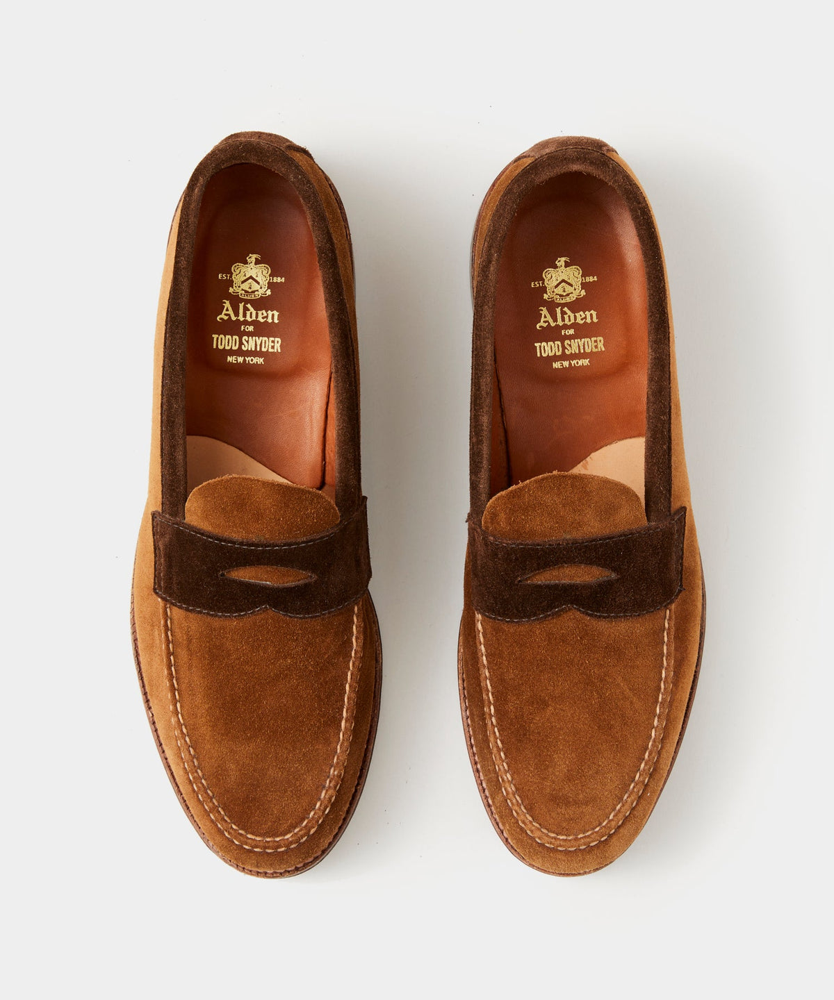 Todd Snyder x Alden Two-Tone Penny Loafer - Snuff