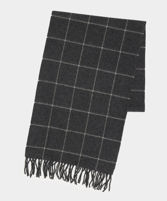 Todd Snyder x Joshua Ellis Cashmere Windowpane Scarf - Grey