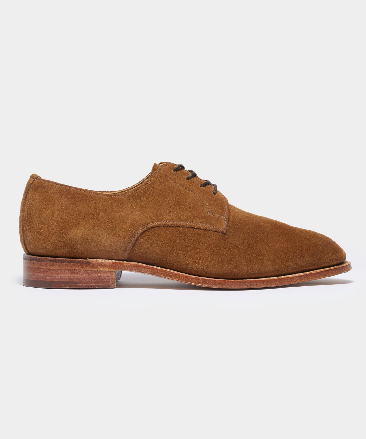 Todd Snyder x Sanders Archie Unconstructed Lace-Up Suede Derby - Tobacco