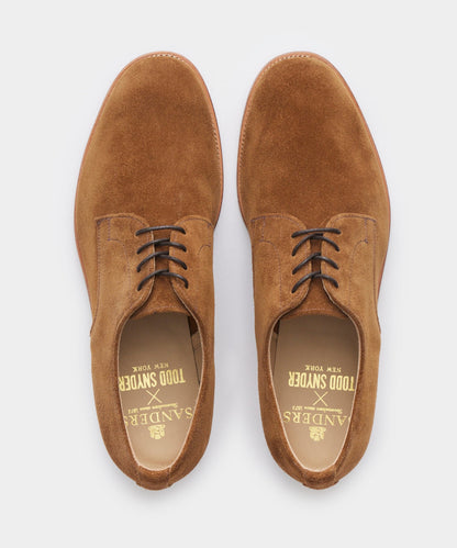 Todd Snyder x Sanders Archie Unconstructed Lace-Up Suede Derby - Tobacco
