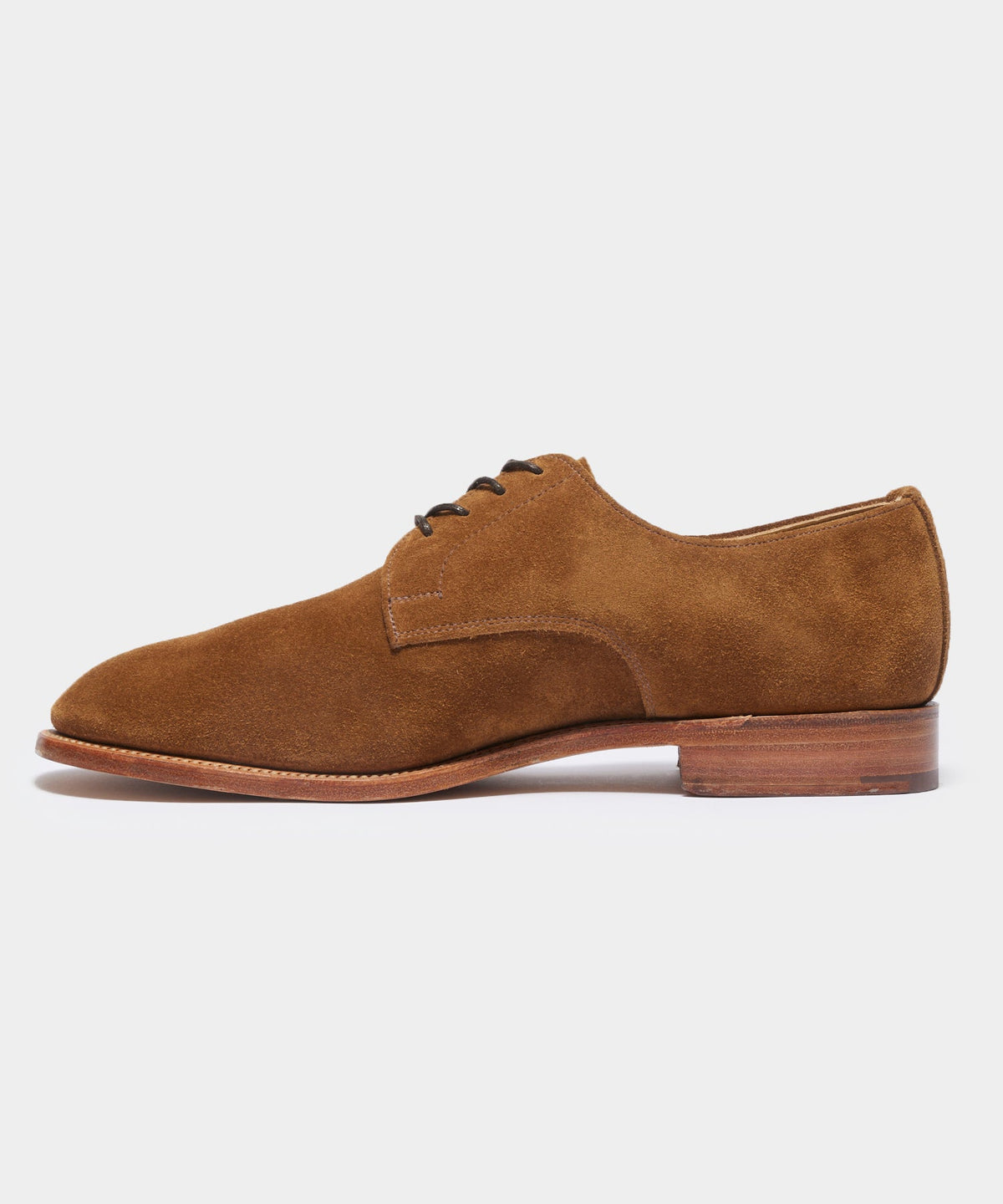 Todd Snyder x Sanders Archie Unconstructed Lace-Up Suede Derby - Tobacco