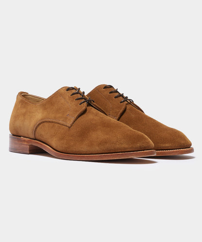 Todd Snyder x Sanders Archie Unconstructed Lace-Up Suede Derby - Tobacco