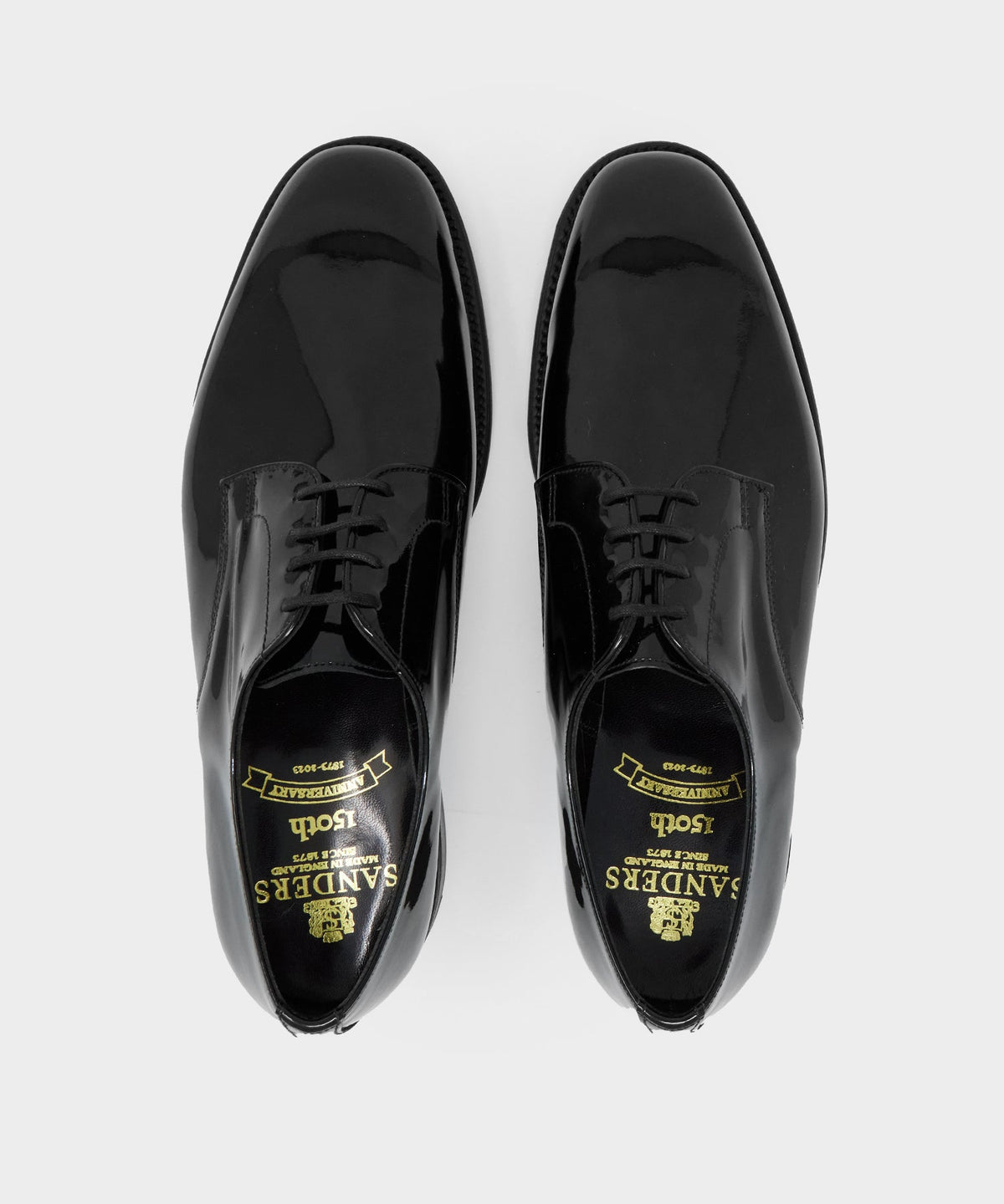 Todd Snyder x Sanders Patent Leather Gibson Derby - Black