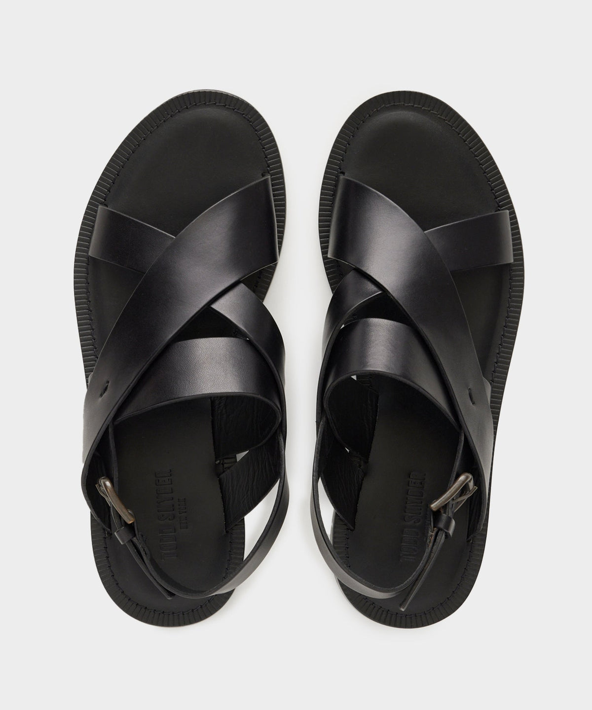 Tuscan Leather Crossover Backstrap Sandal - Black