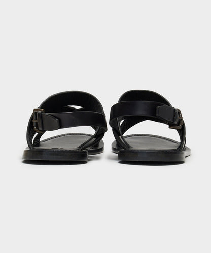 Tuscan Leather Crossover Backstrap Sandal - Black