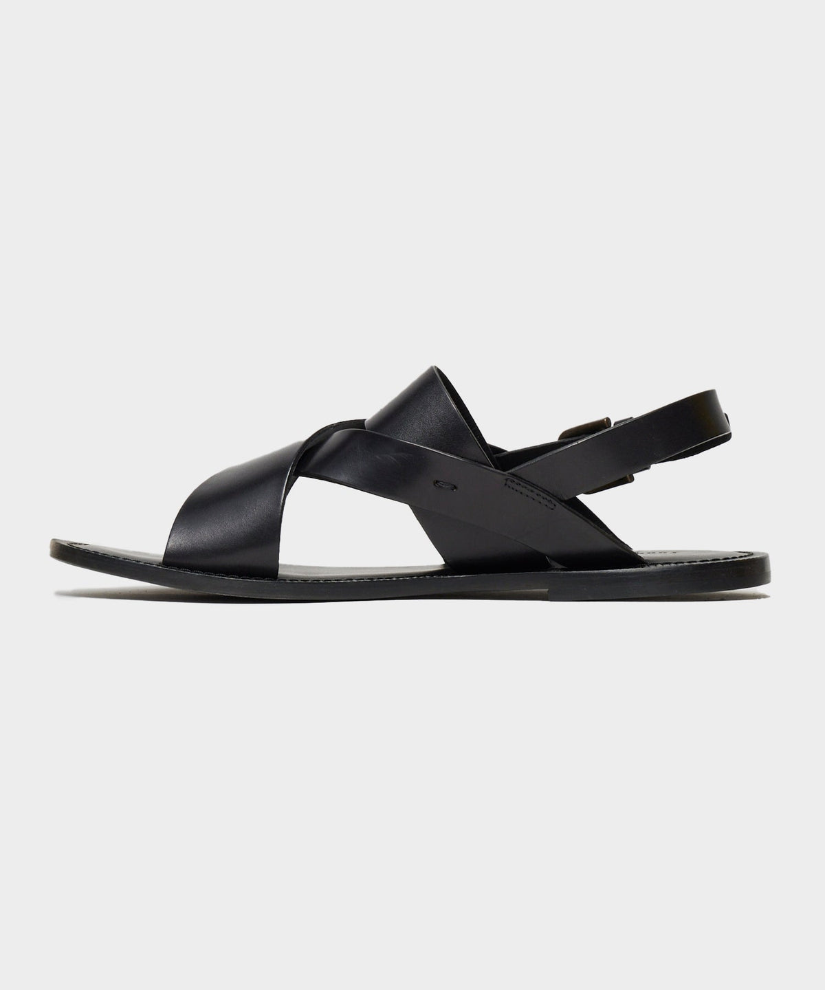 Tuscan Leather Crossover Backstrap Sandal - Black