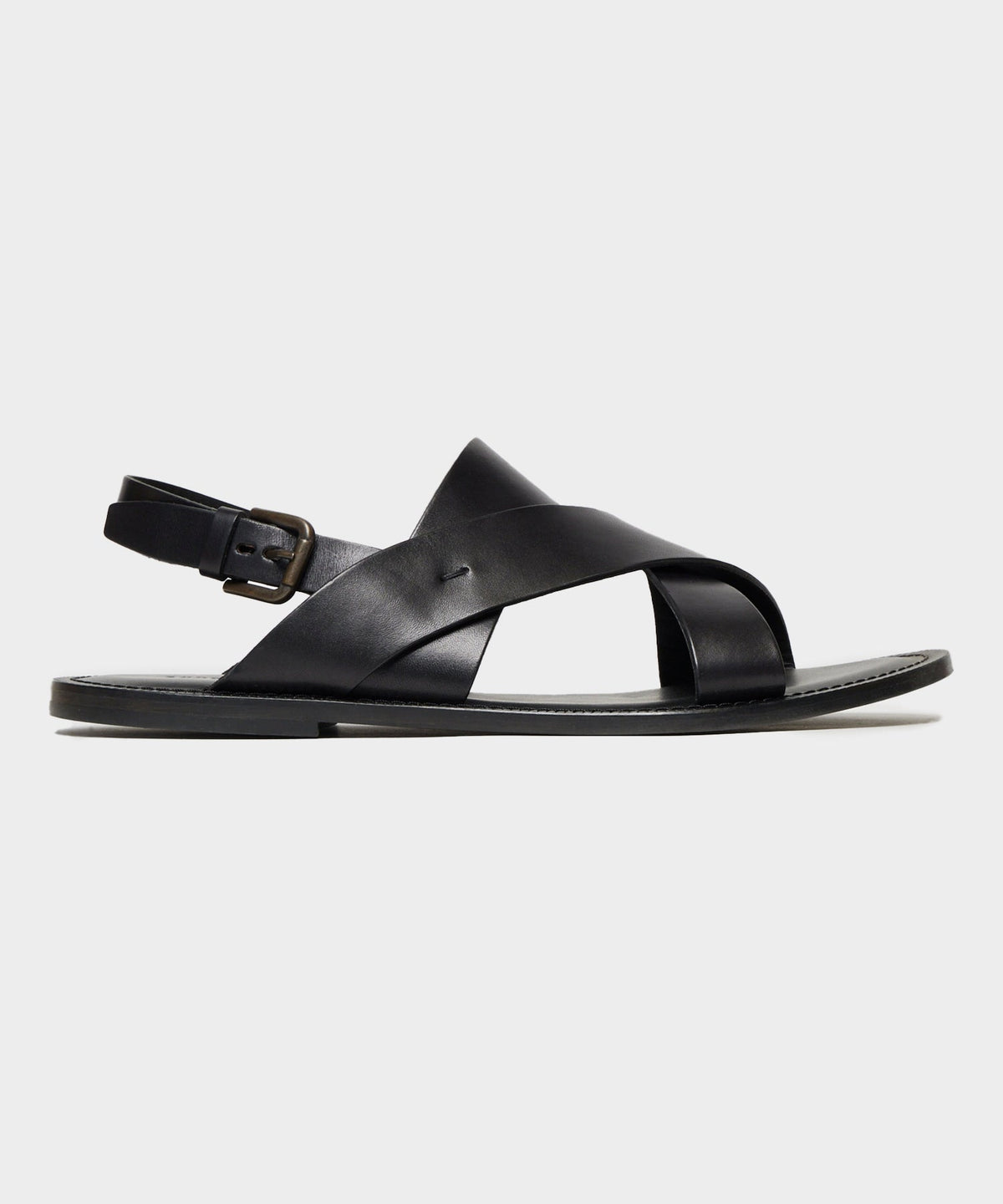 Tuscan Leather Crossover Backstrap Sandal - Black