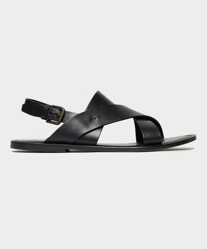 Tuscan Leather Crossover Backstrap Sandal - Black